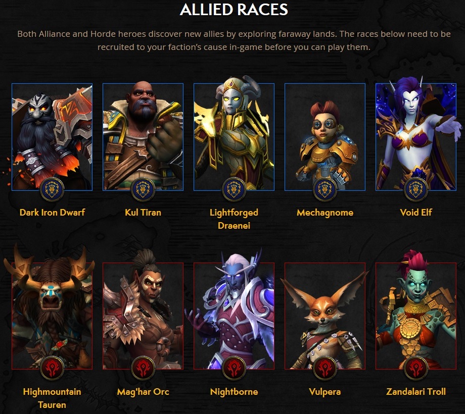 Allied race - Warcraft Wiki - Your wiki guide to the World of Warcraft