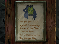 Grom on a wanted poster.