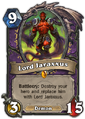 Lord Jaraxxus's card in Hearthstone.