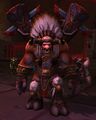 Baine Bloodhoof with a totem harness on his back.