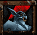 Troll batrider portrait in Warcraft III.