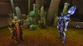 Thalyssra conversing with Lor'themar after the formation of the Horde Council.