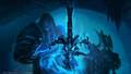 Arthas claiming the sword in Lore in Short.