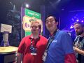 Ian "Red Shirt Guy" Bates and Chung "Rygarius" Ng at BlizzCon 2015.