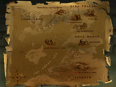 Map of Eastern Kingdoms from Warcraft Adventures.