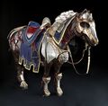 The armor worn by Llane's horse.