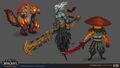 Battle for Azeroth creature concepts, including one early fungarian.