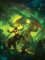 Art of Cenarius battling Mannoroth, as well as a keeper of the grove archer.