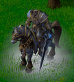 Fallen King Arthas riding a living Invincible in Reforged.