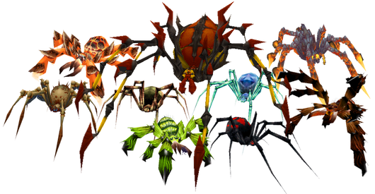 The many species of spider appearing in World of Warcraft