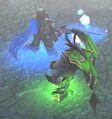 Arthas "kills" Mal'Ganis in Warcraft III.