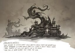 Concept art of kypari fortresses, notable for mentioning rival queens