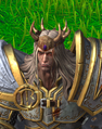 Fallen King Arthas wearing the crown in Warcraft III: Reforged.