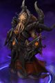 Alarak, a character from StarCraft, using a N'Zoth-themed skin in Heroes of the Storm.