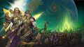 Turalyon and Alleria leading the champions of Azeroth.