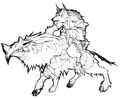 Concept artwork of the worgen's racial mount; not finalized.[9] Subsequently removed.