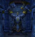 Modimus Anvilmar's statue in Ironforge, it looks very close to the Warcraft III mountain king concept art.