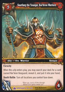 Saurfang the Younger Kor'kron Warlord TCG Card.jpg