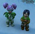 A Supporter during the Great Gnomeregan Run wearing a mountaineer outfit (right).