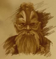 A portrait of Kurdran as seen in the canceled Warcraft Adventures. It was mislabeled as Turalyon.
