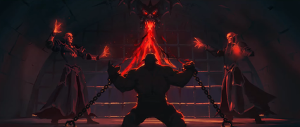 Garrosh being tortured in the catacombs beneath Revendreth.