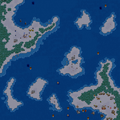 The Channel Islands in Warcraft II, with Zul'Dare as the southeastern-most big island.