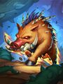Razorboar in Hearthstone with quills on it's back.