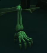 A skeletal crawling hand