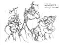 Concept art of kobold earth smiths creating a stone golem.