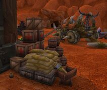 A Rumble Foil Bag behind the zeppelin tower in the Dranosh'ar Blockade.