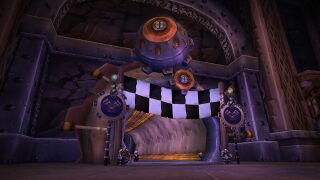 The entrance of the Deeprun Tram in Ironforge.