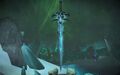 Frostmourne in the cavern.