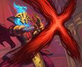 Artificer Xy'mox casting Sinful Brand in Hearthstone.