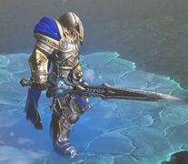 Paladin Arthas with Frostmourne in Warcraft III: Reforged.