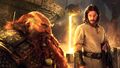 King Magni and Anduin Lothar in the Great Forge in the Warcraft film.