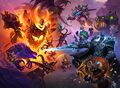 On the right of the Hearthstone Battlegrounds key art.
