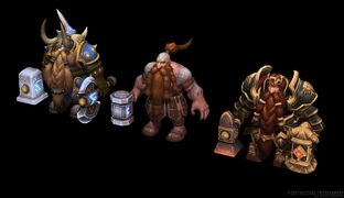 Dwarf models in Heroes of the Storm.