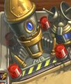 Rocket on the top left of the Hearthstone: Goblins vs Gnomes battlefield