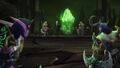 Illidan's body encased in a crystal prison and Illidan's demon hunters return from Mardum.