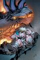 Comic cover art with prince Anduin hiding from Onyxia in her lair.