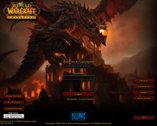 Another login screen used during the Cataclysm to display when the game has not finished downloading files