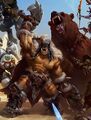 Rexxar and Misha, as seen on a piece of Heroes of the Storm promotional artwork.