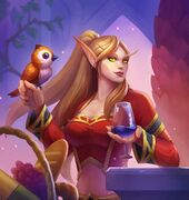 Pepe on the art for Garden Party Valeera in Hearthstone.
