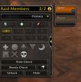 Click the flag icon in the bottom right of the raid control panel.