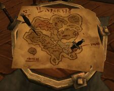 The Draenor map on the Command Table in the Frostwall Garrison.