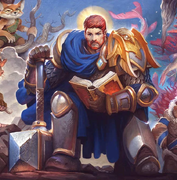 Uther on the cover of Folk & Fairy Tales of Azeroth
