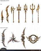 Naga and ancient night elf weaponry.
