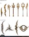 Concept art of old kaldorei empire weapons.