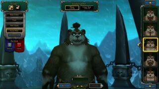 Pandaren death knight character creation customize screen with faction option, patch 8.3.0