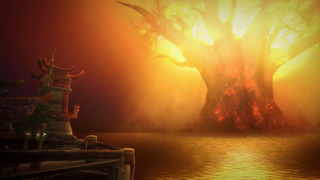 Teldrassil burning in the expansion reveal trailer.